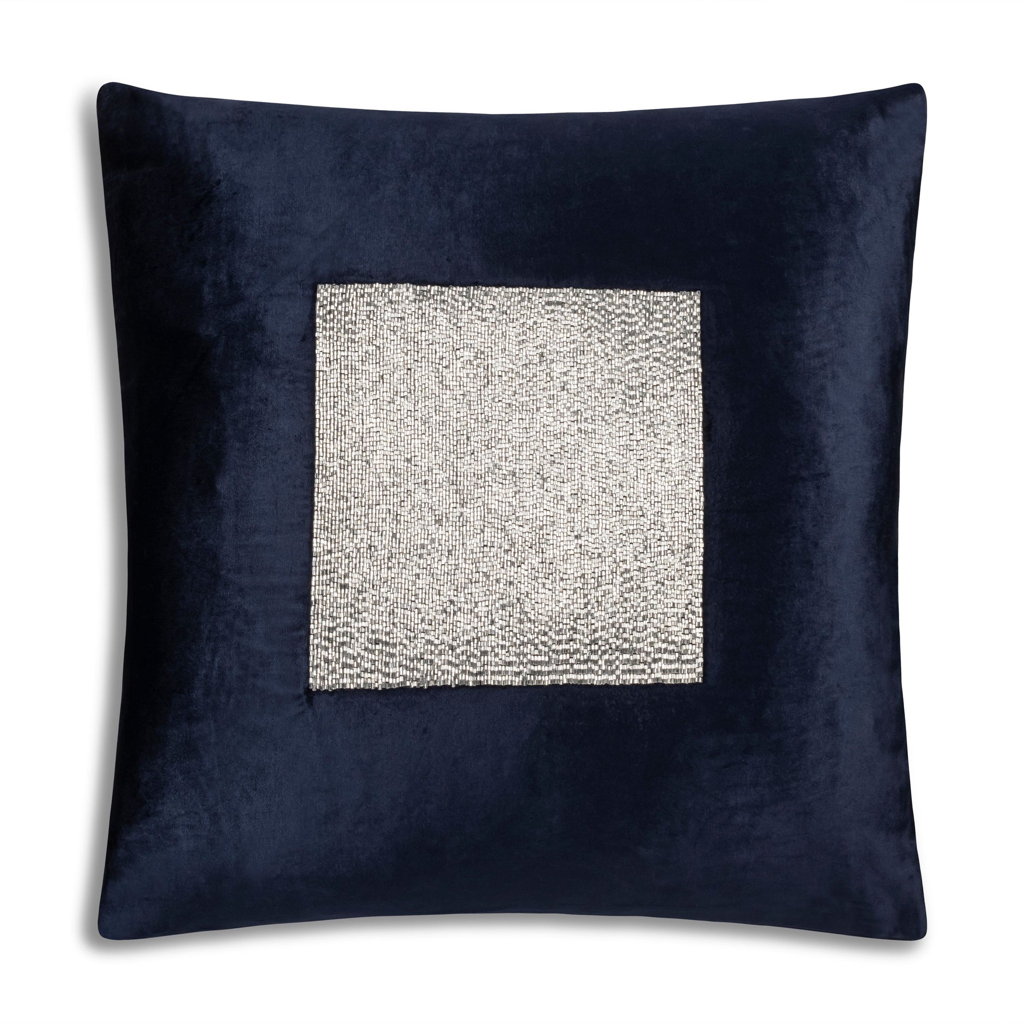 Navy and Silver Beaded Holiday Pillow – cloud9design