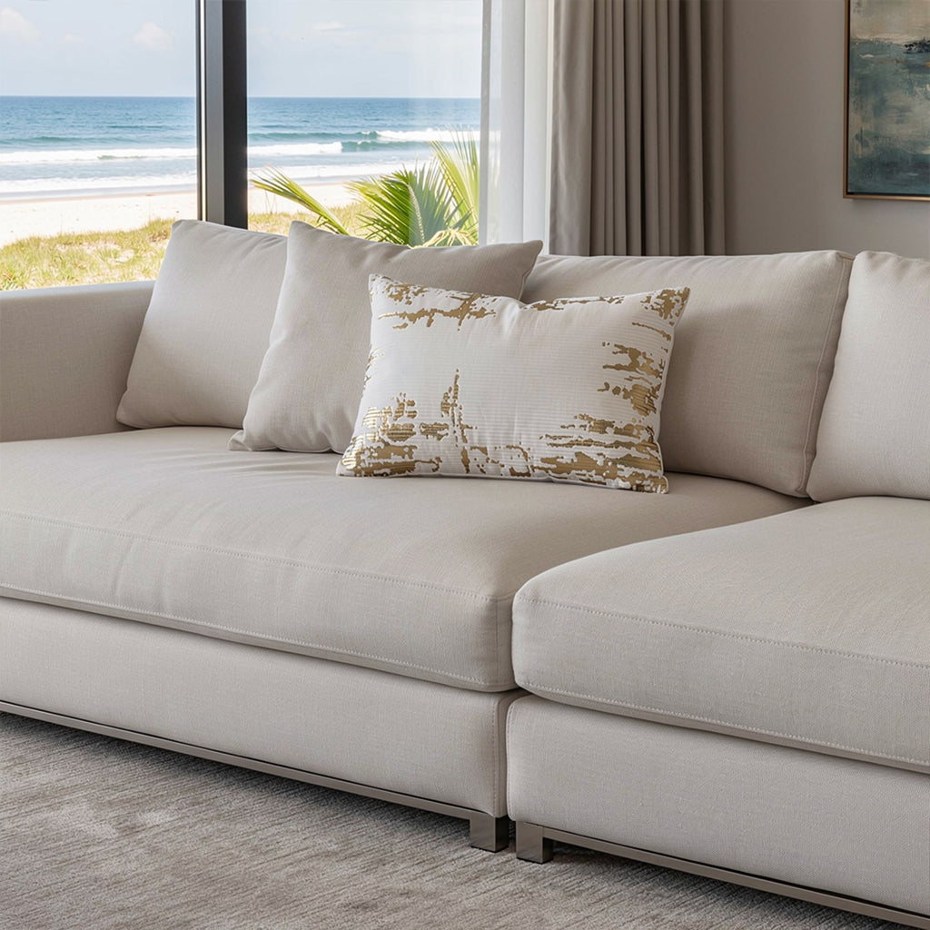 Inspire Me! Home Decor Asra White and Gold Pillow