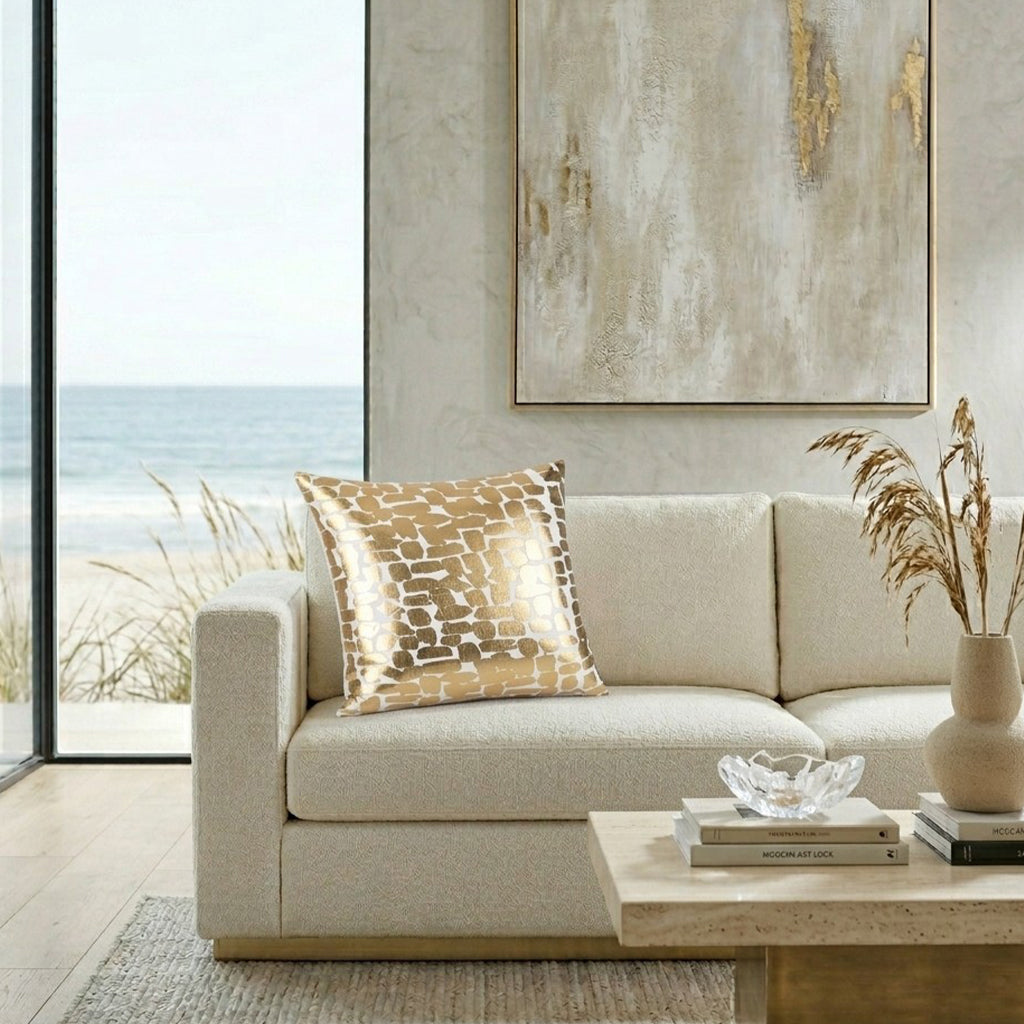 Becca Ivory Gold Pillow