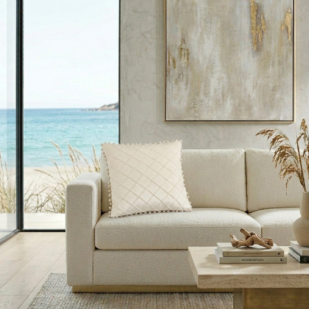 Inspire Me! Home Decor Diamond Beige Pillow