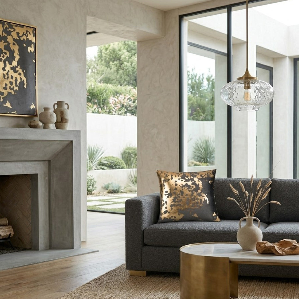 Inspire Me! Home Decor Elise Charcoal Gold Pillow