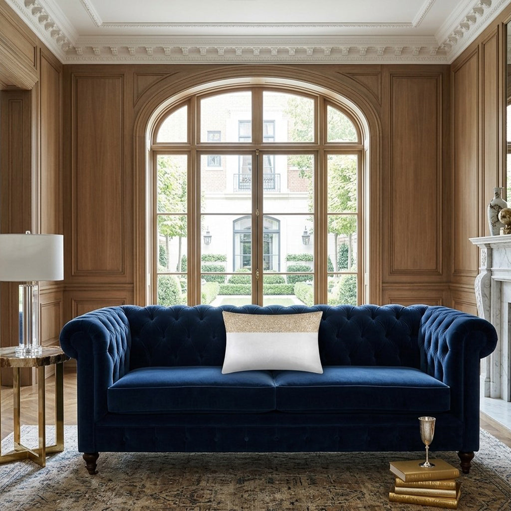 Inspire Me! Home Decor Lena Ivory Gold Lumbar Pillow