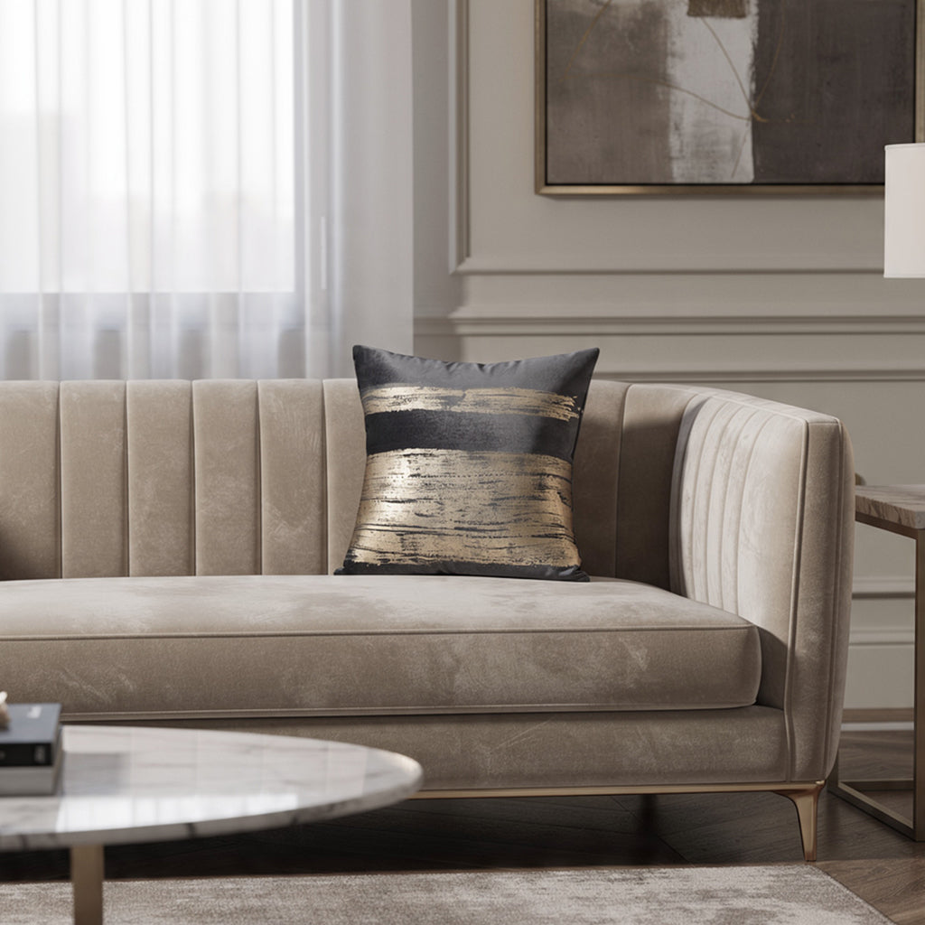 Inspire Me! Home Decor Leyla Charcoal Gold Pillow