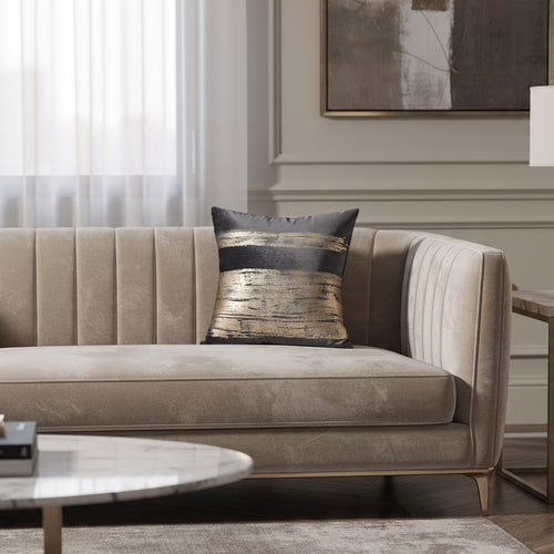 Inspire Me! Home Decor Leyla Charcoal Gold Pillow