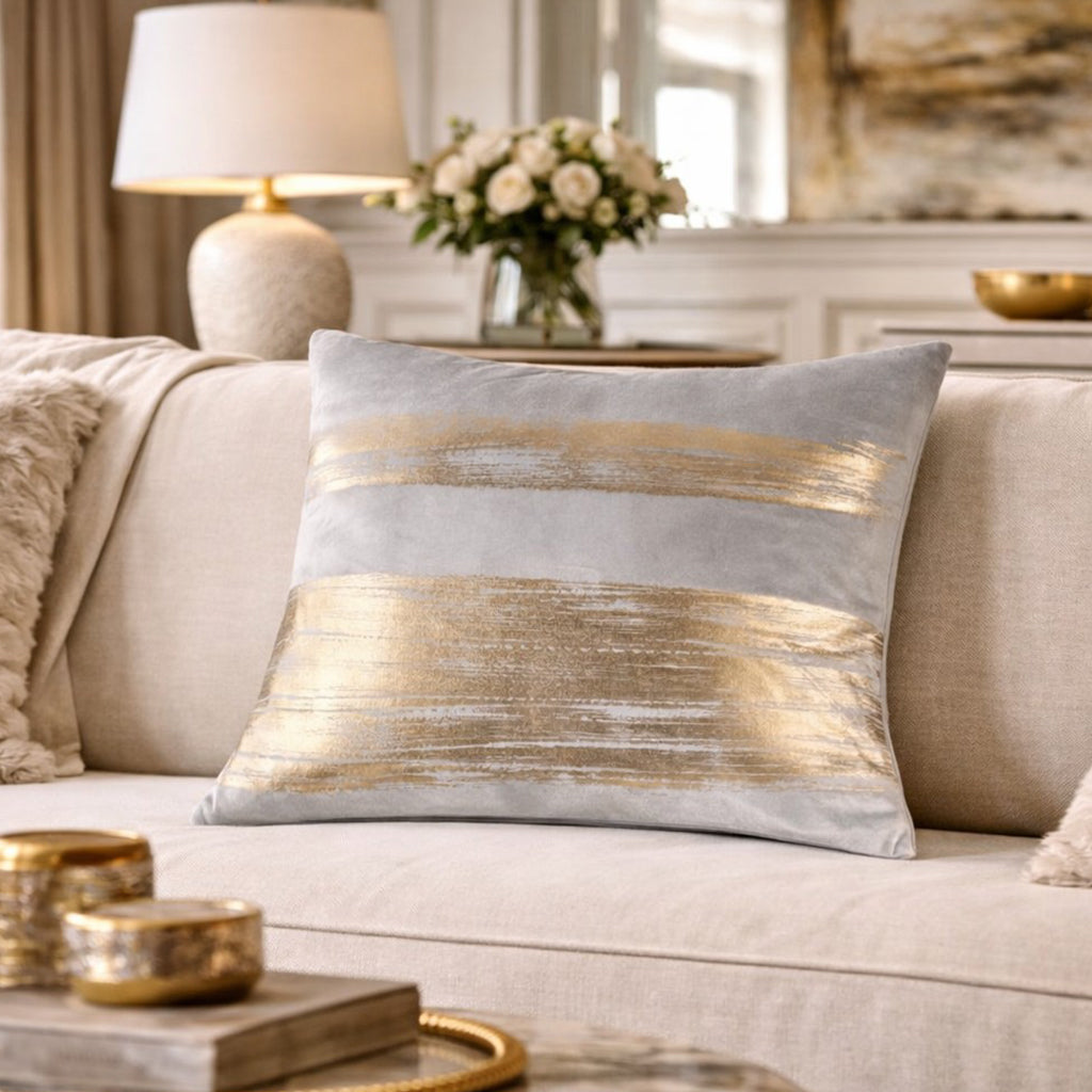 Inspire Me! Home Decor Leyla Grey Gold Pillow