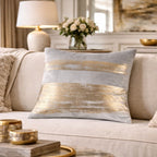 Inspire Me! Home Decor Leyla Grey Gold Pillow