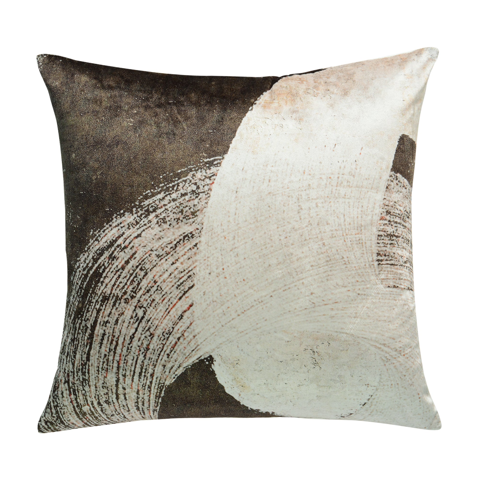 Forest Green and Beige Abstract Pillow