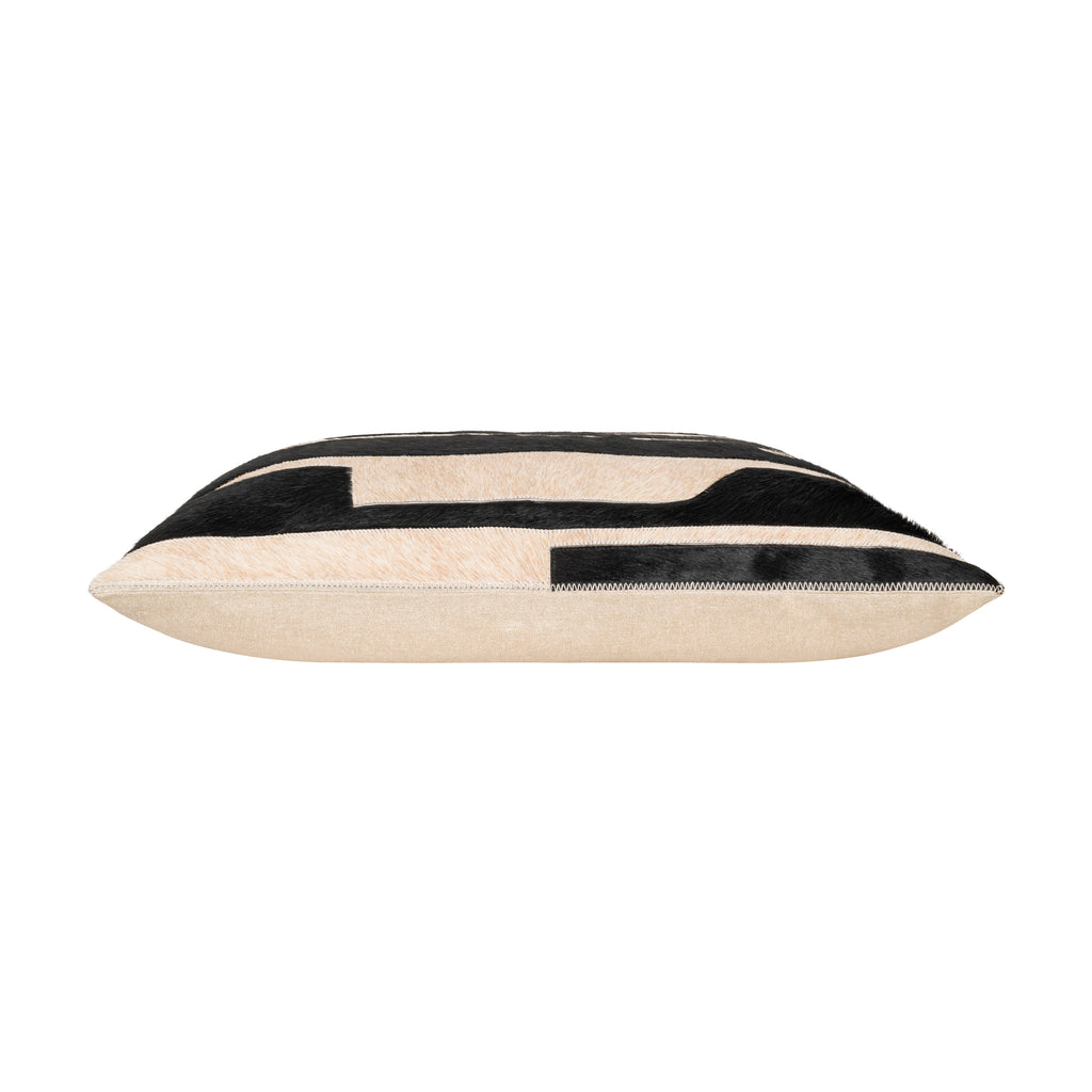 Hudson Black Hide Lumbar Pillow