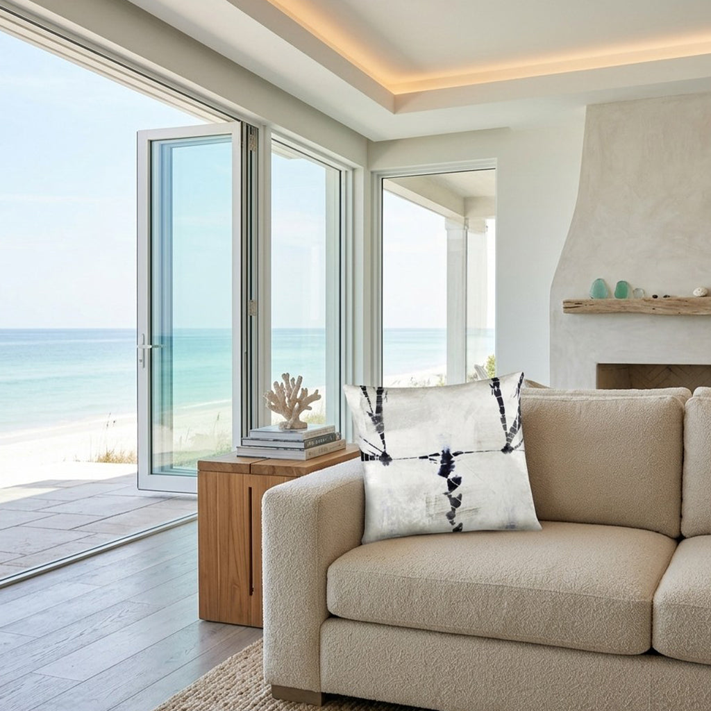 Indigo Silver Navy Base With Silver Foil Pillow