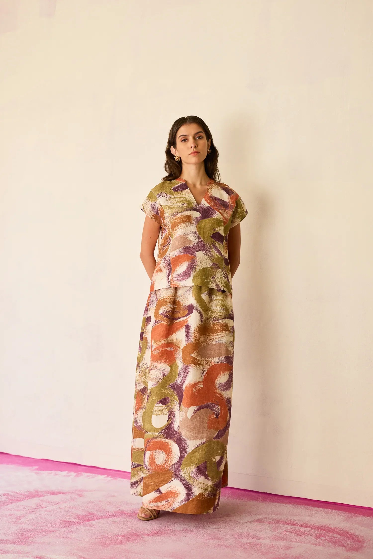 Geometric Brushstroke Co-ord Set