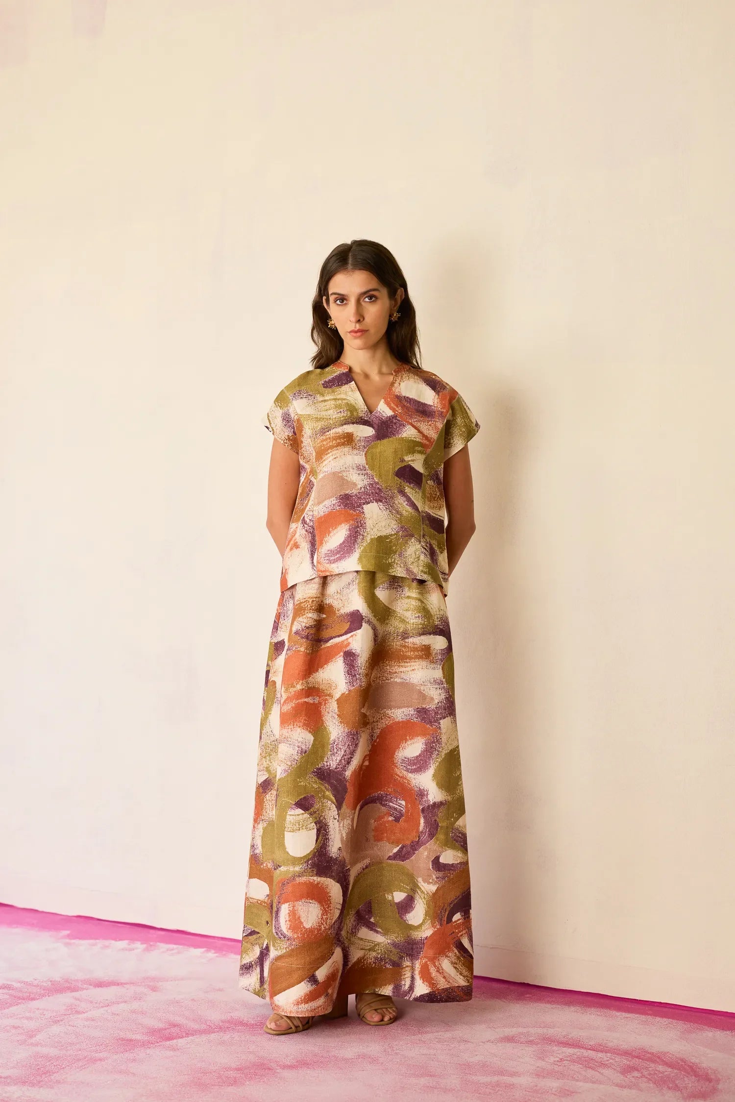 Geometric Brushstroke Co-ord Set
