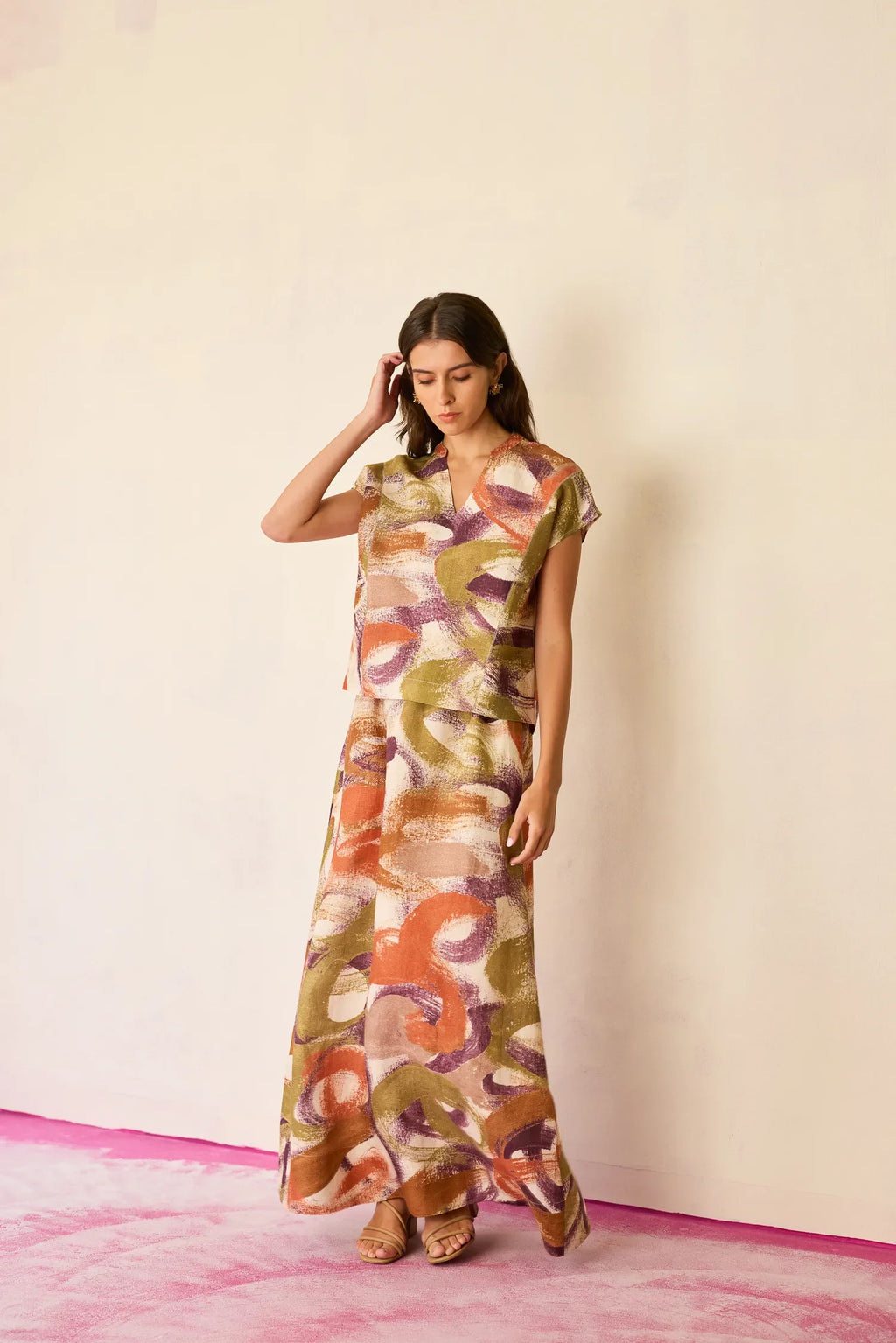 Geometric Brushstroke Co-ord Set