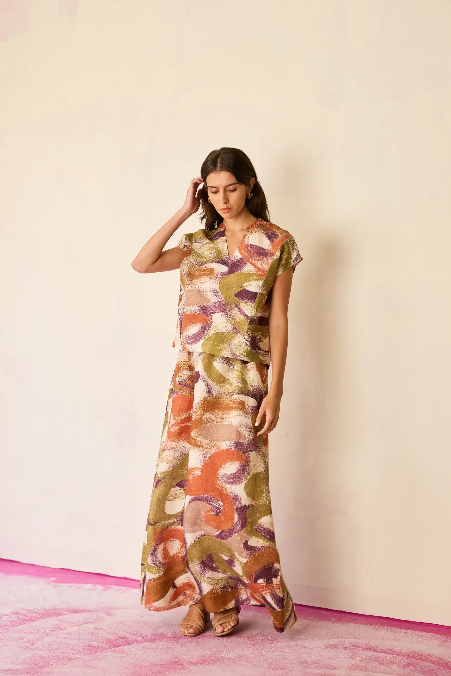 Geometric Brushstroke Co-ord Set