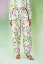 Ivory Multi-coloured Floral Ikat Set