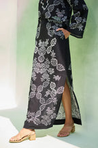 Black Ikat Floral Top and Skirt Set