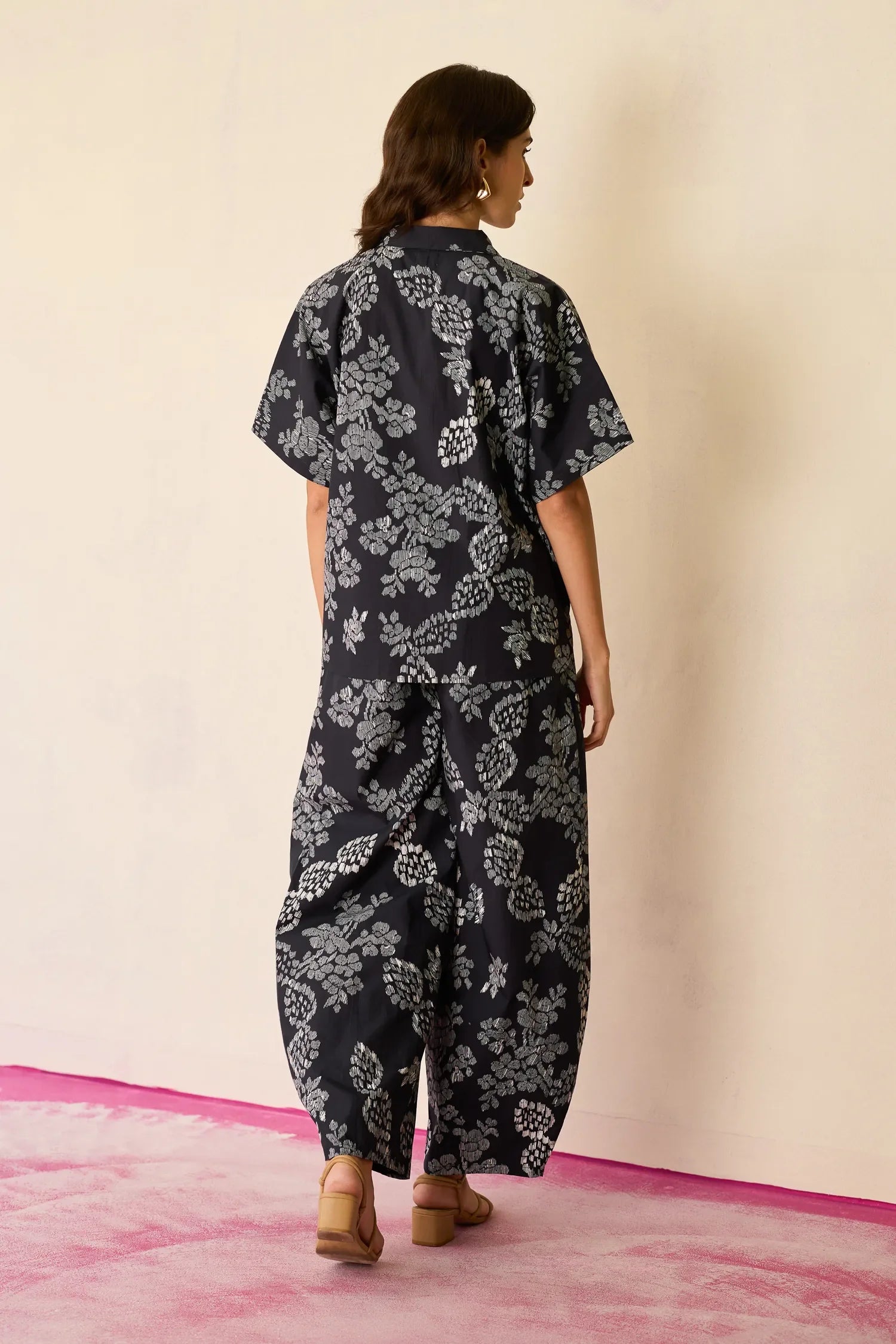 Black Floral Ikat Classic Co-ord Set