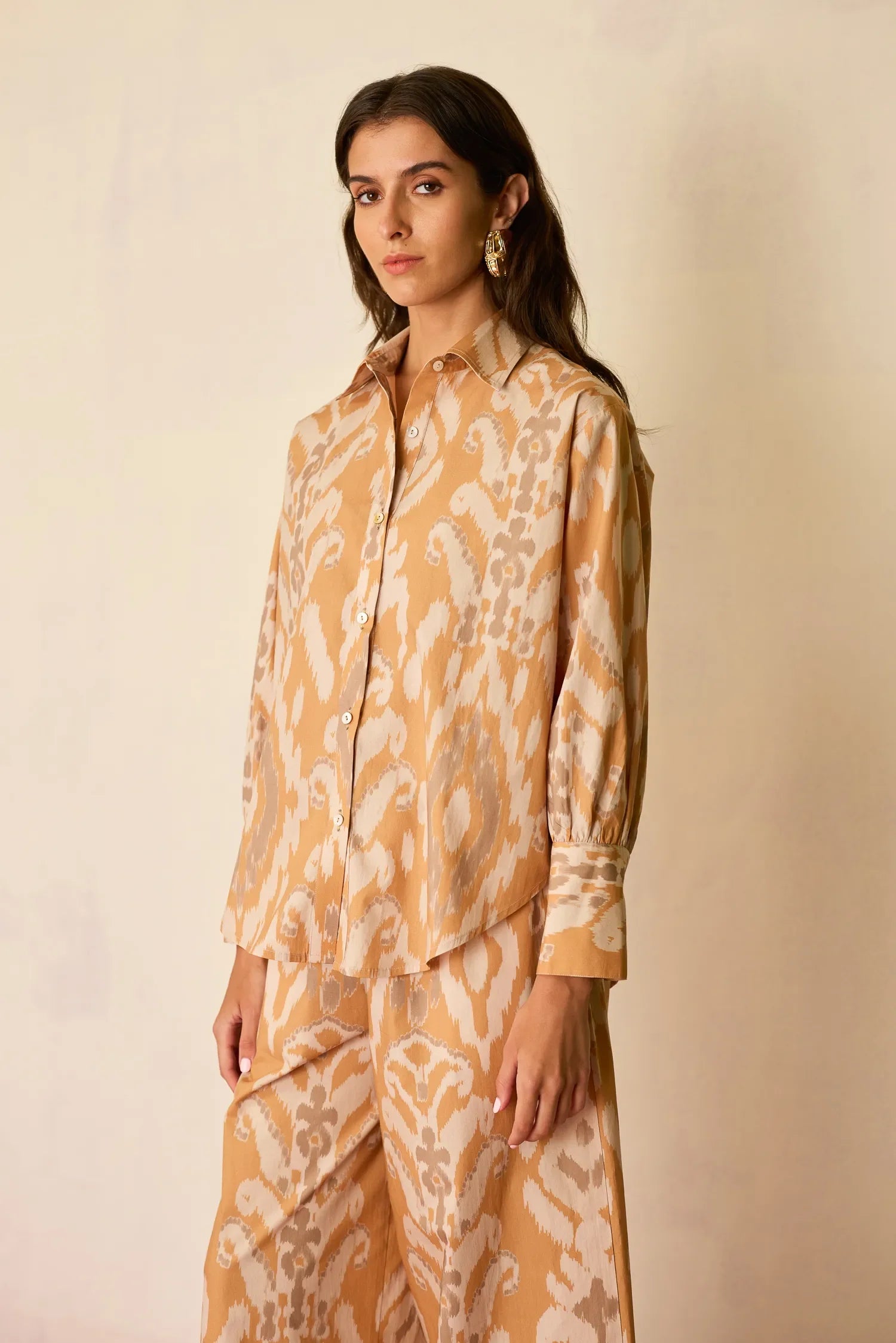 Sand Oversized Ikat Co-ord Set