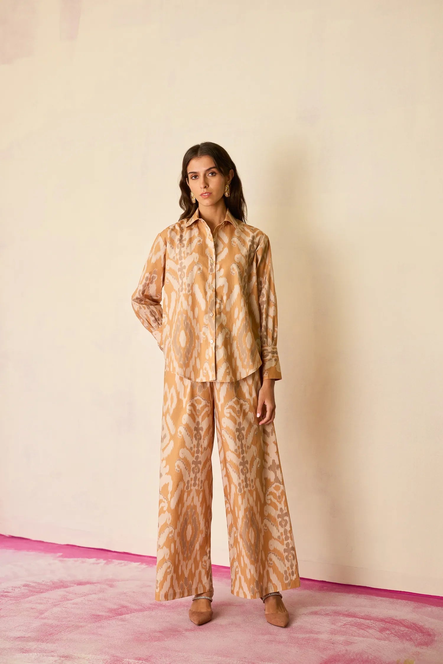 Sand Oversized Ikat Co-ord Set