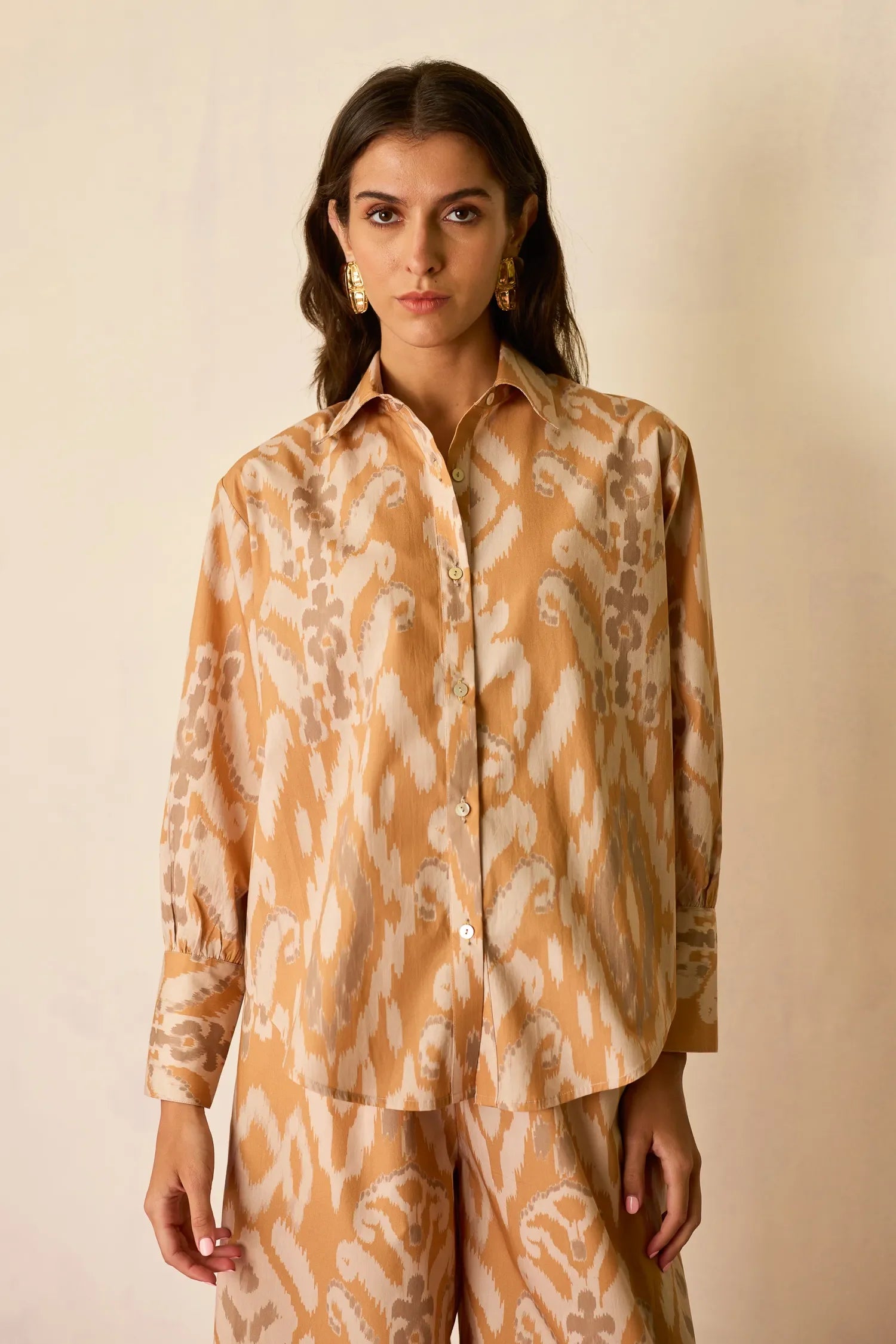 Sand Oversized Ikat Co-ord Set