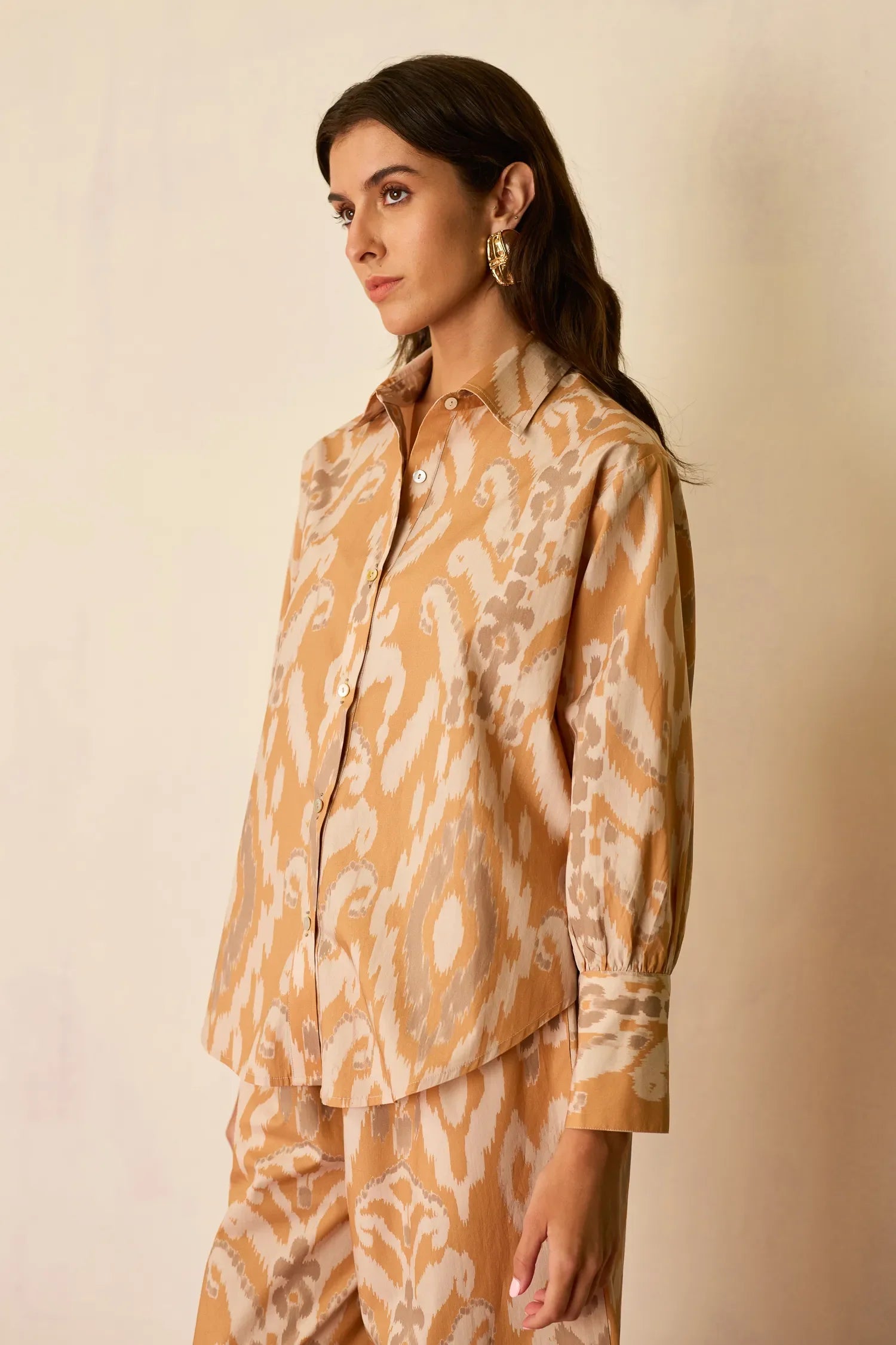 Sand Oversized Ikat Co-ord Set