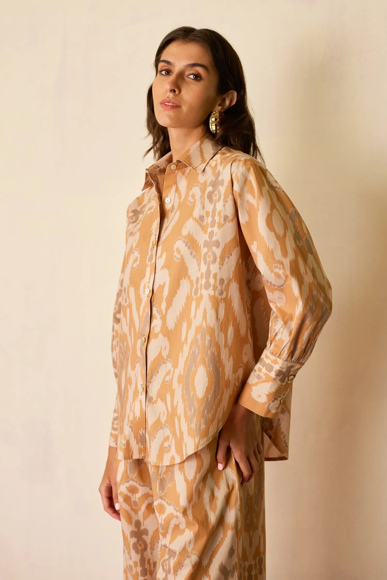 Sand Oversized Ikat Co-ord Set