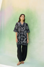 Black Floral Ikat Co-ord Set