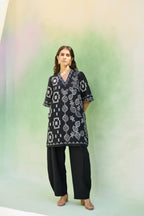 Black Floral Ikat Co-ord Set