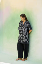 Black Floral Ikat Co-ord Set
