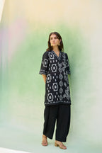Black Floral Ikat Co-ord Set