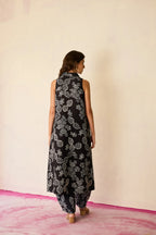 All-over Black Floral Ikat Co-ord Set