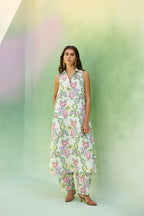 Ivory Floral Ikat Co-ord Set
