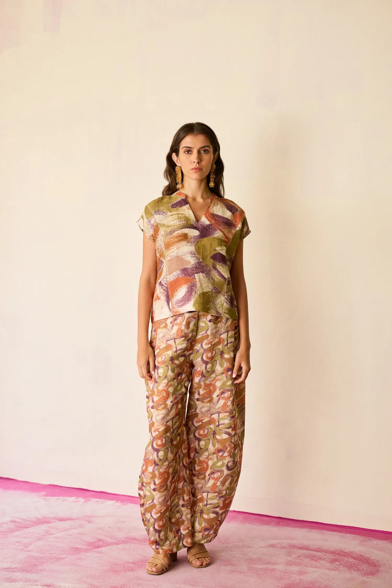 Brushstroke Linen Co-ord Set