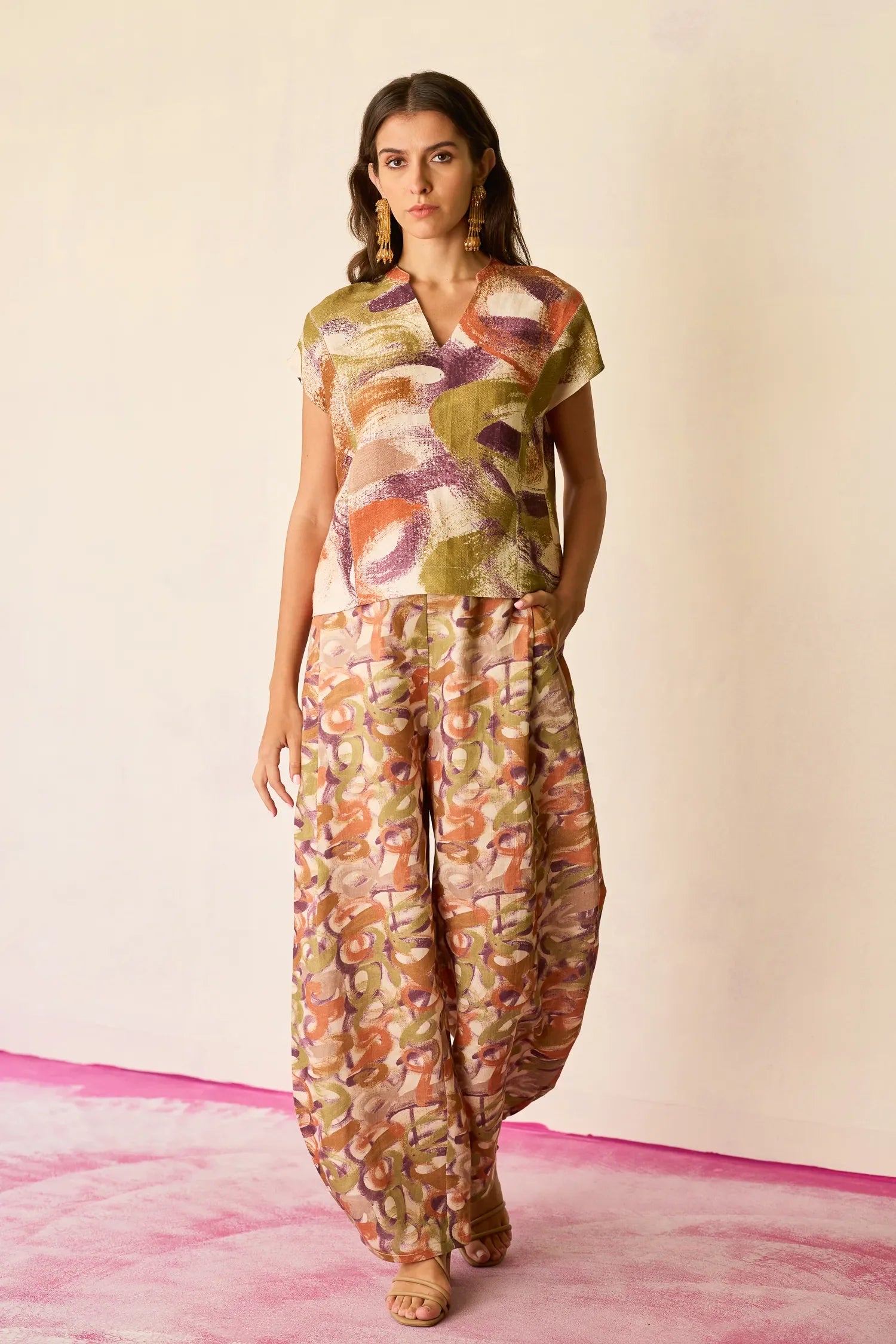 Brushstroke Linen Co-ord Set