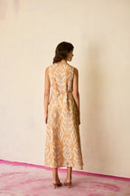 Sand Ikat Wrap Dress