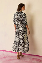 Greyscale Ikat Shirt Dress