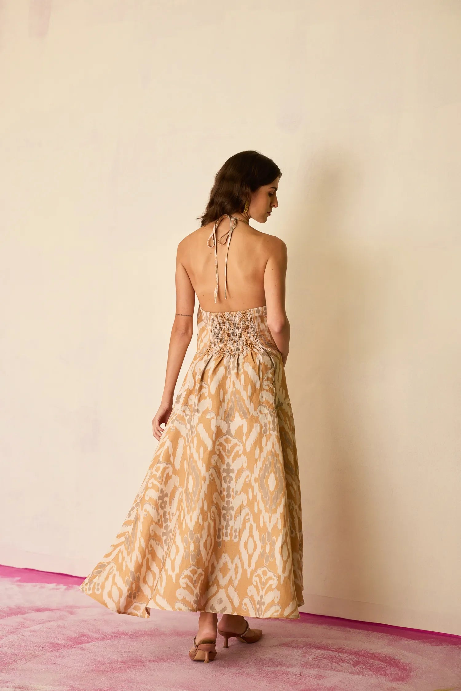 Sand Ikat Halter Neck Maxi Dress – cloud9design