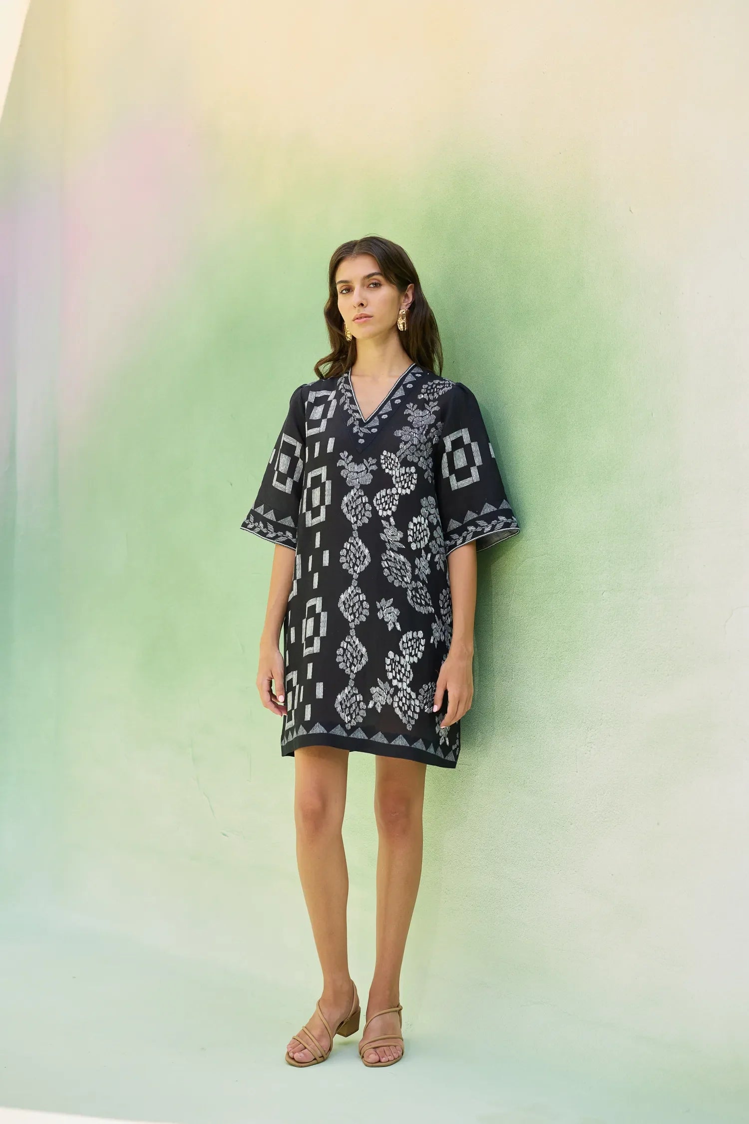 ikat short dress VENUS Bubble Hem Mini Dress | Soft Ikat