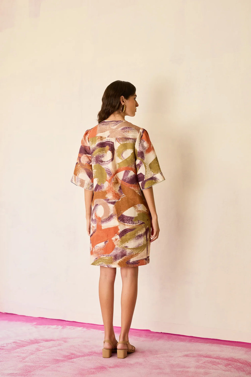 Brushstroke Mini Shift Dress