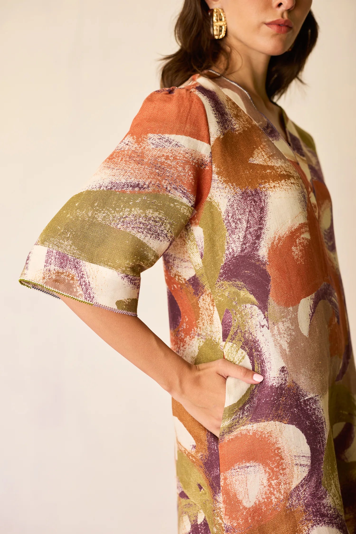 Brushstroke Mini Shift Dress