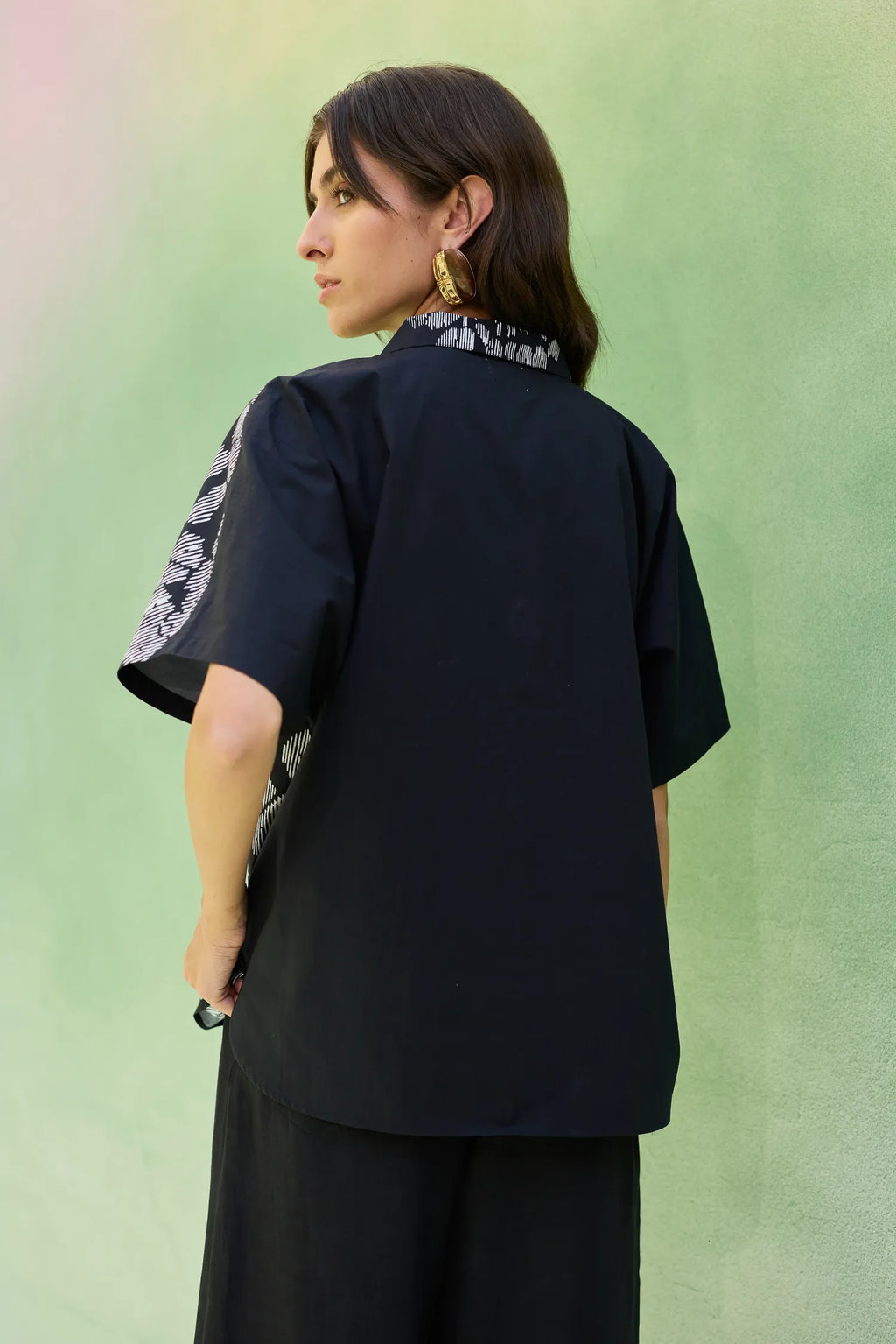 Oversized Floral Ikat Shirt