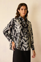 Greyscale Oversized Ikat Shirt
