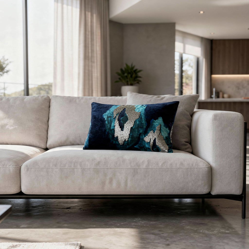 Jade Navy Pillow
