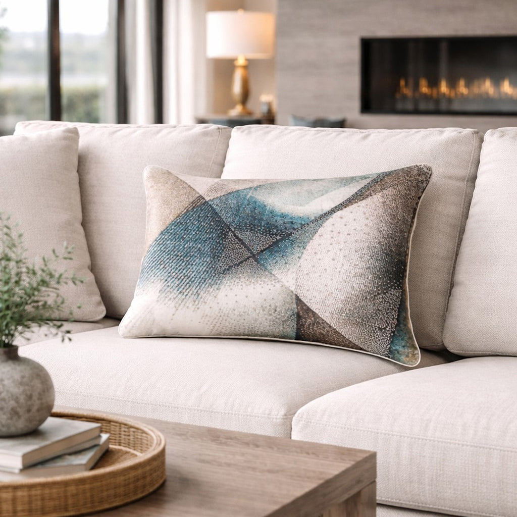 Blue and Grey Jade Oblong Pillow