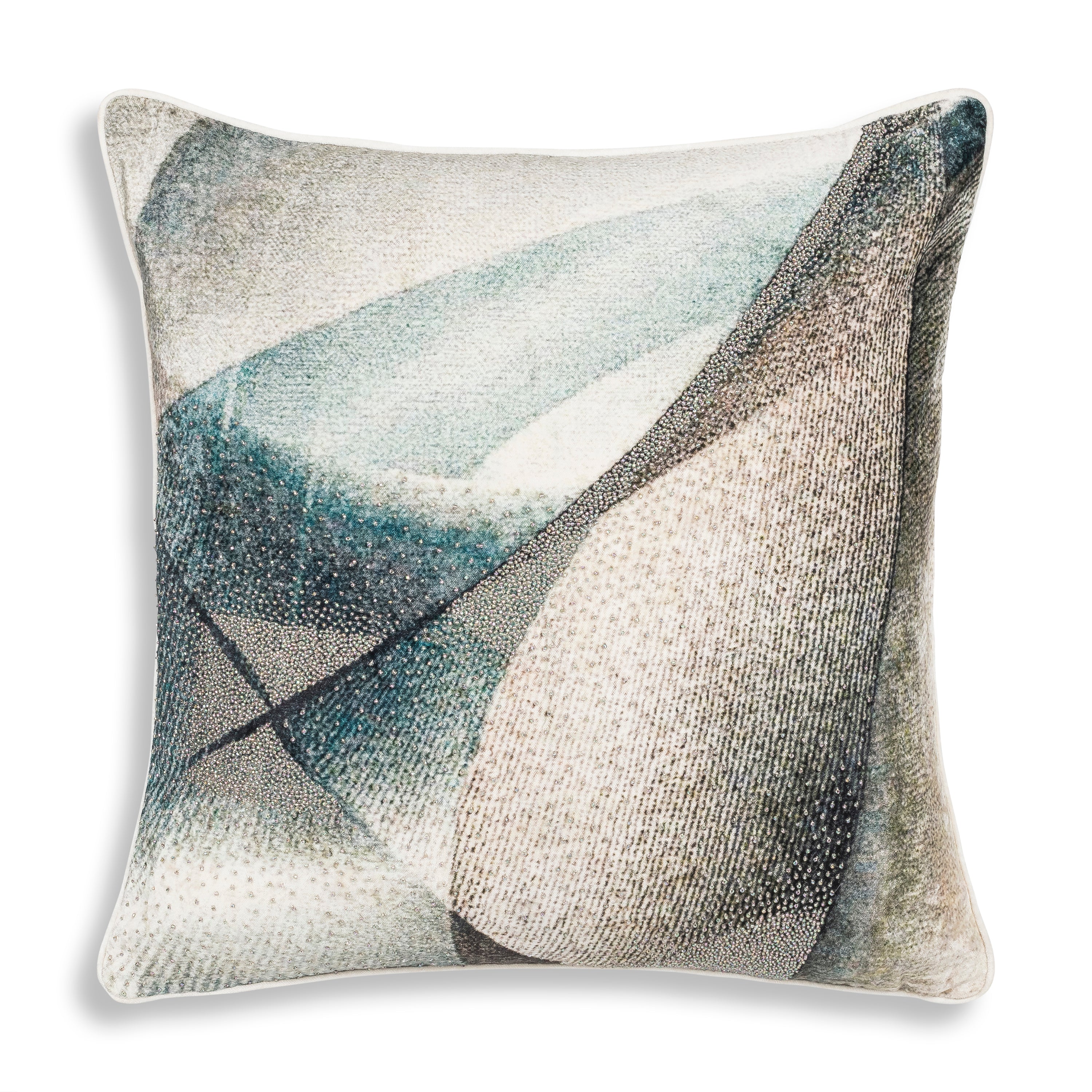 Blue and Grey Jade Square Pillow