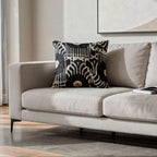 Kas Ivory Black Ikat Pillow