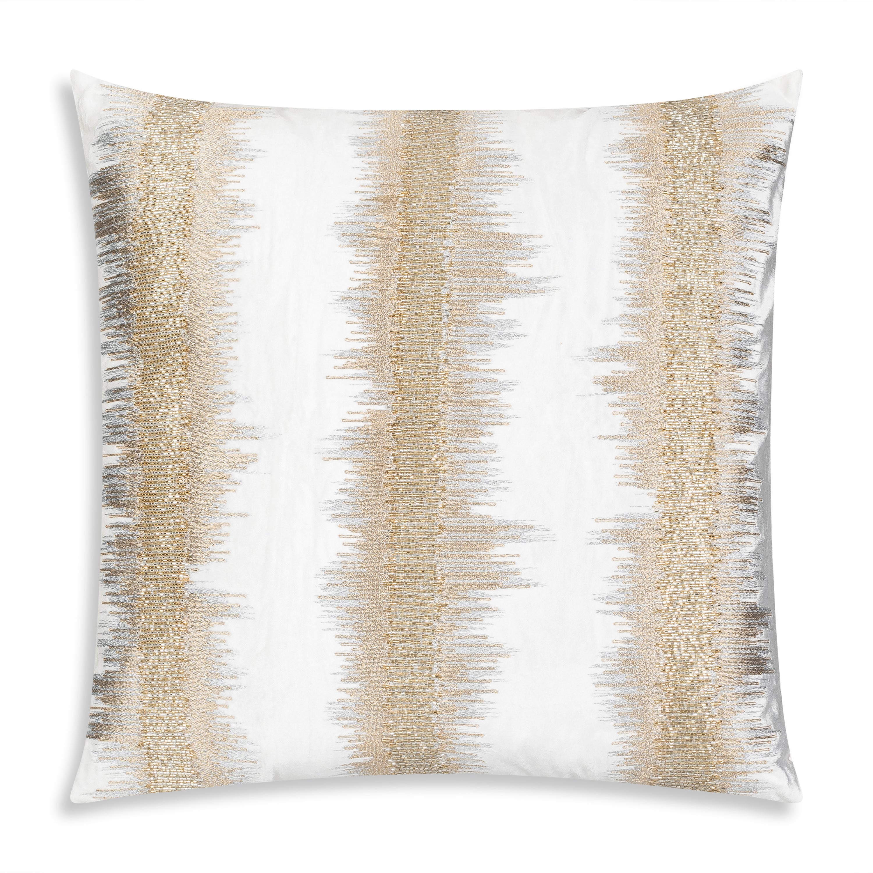 Kas Ivory Gold Stripe Pillow