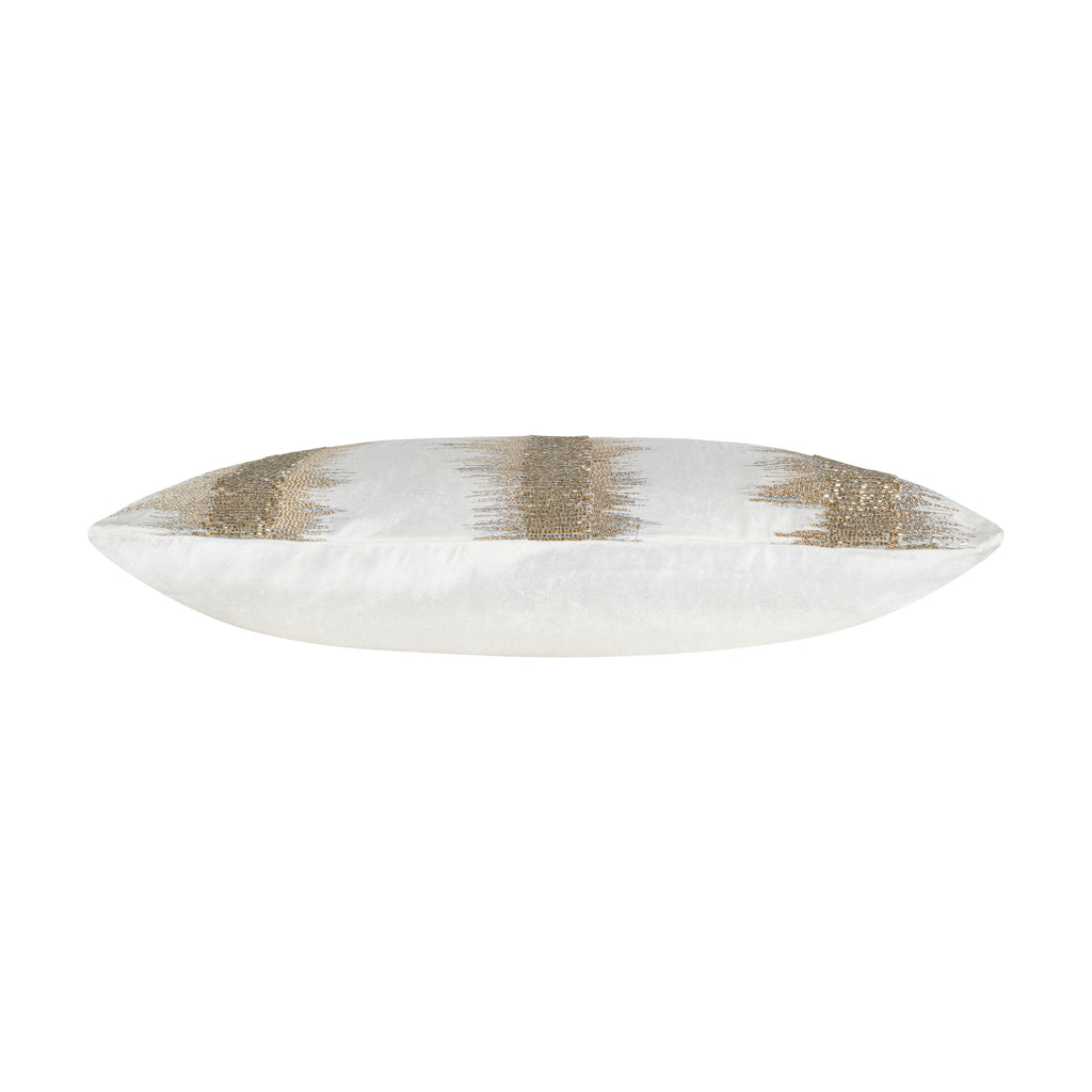 Kas Ivory Gold Stripe Pillow