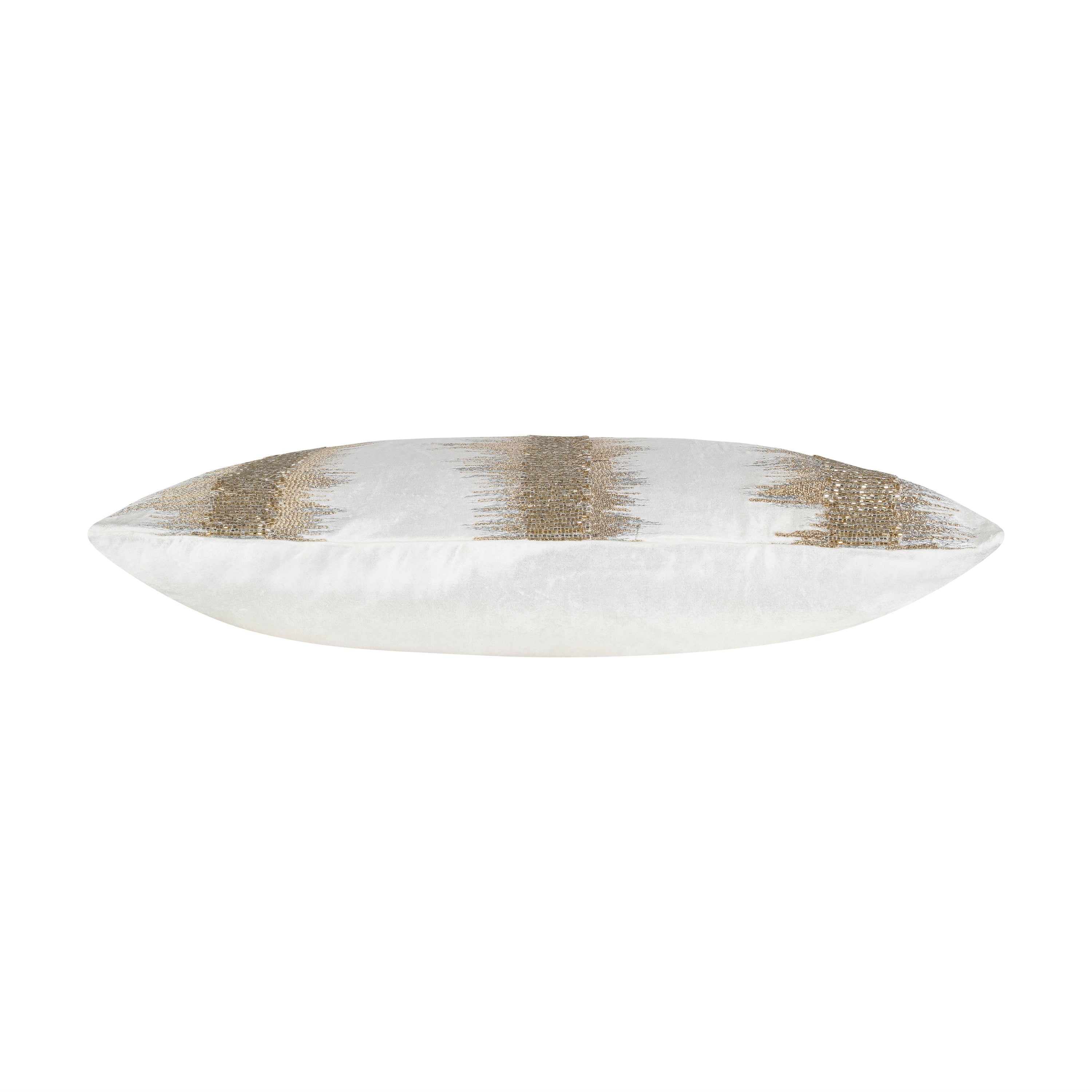 Kas Ivory Gold Stripe Pillow