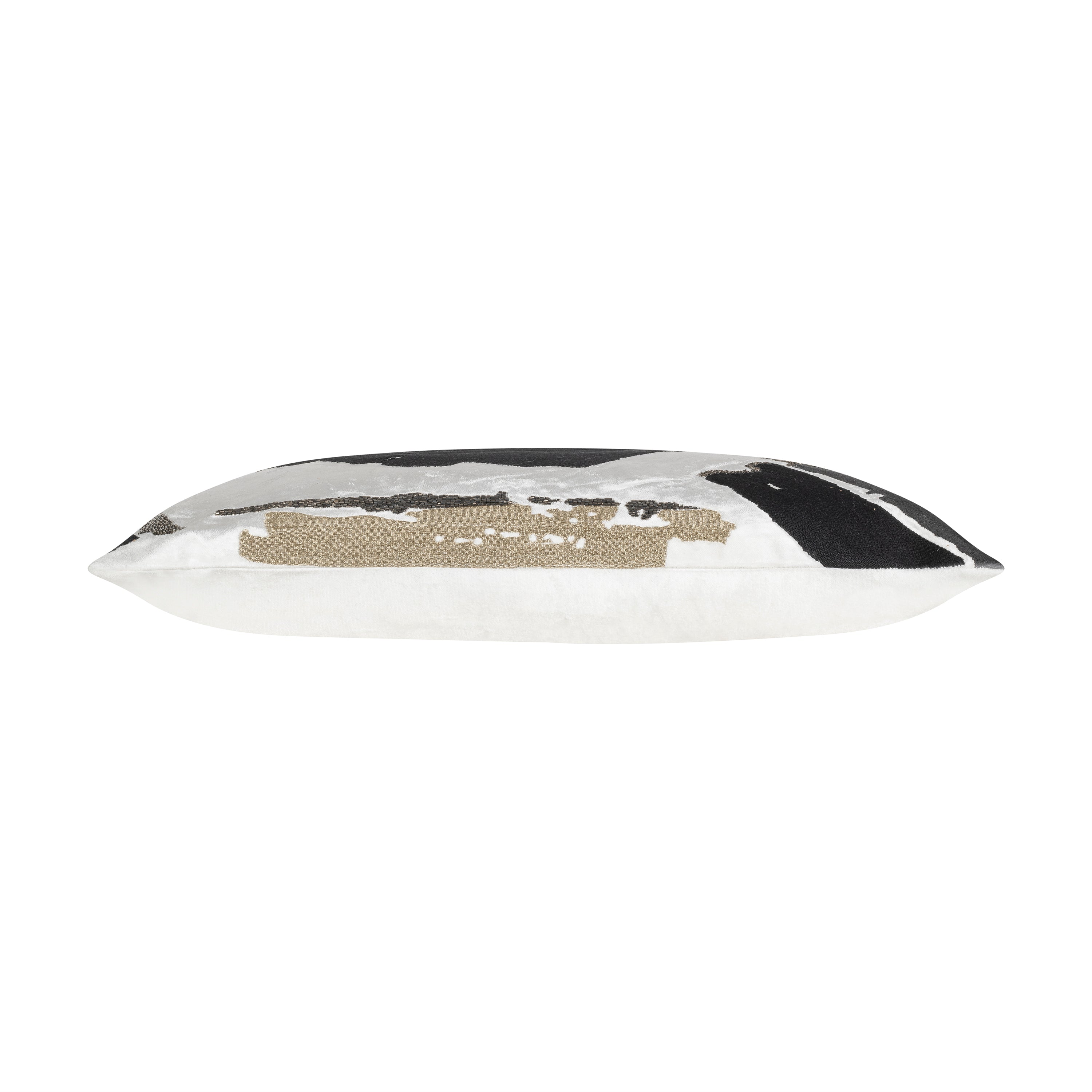 Kas Ivory Black Brustroke Pillow