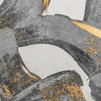Lake Grey Gold Abstract Pillow